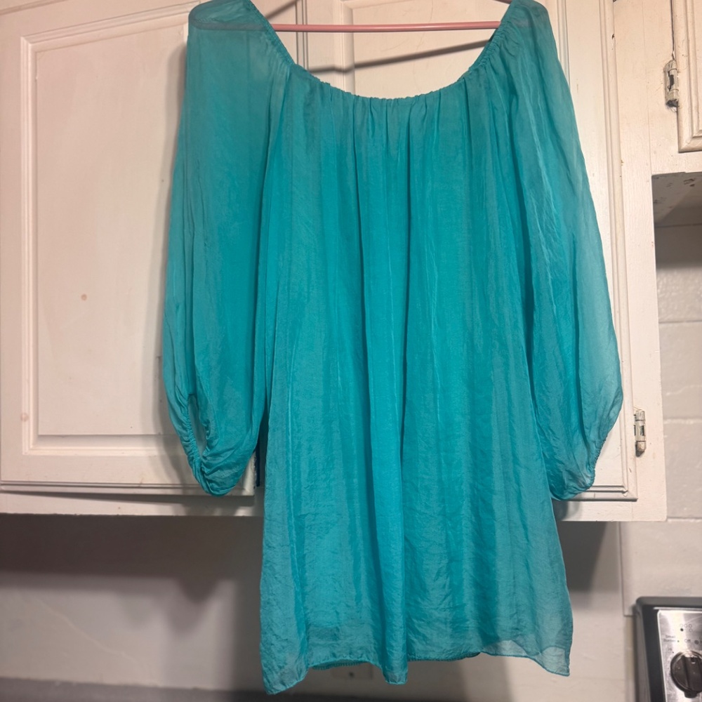 Sofia Made in Italy Vacation tunic sea salt blue size medium